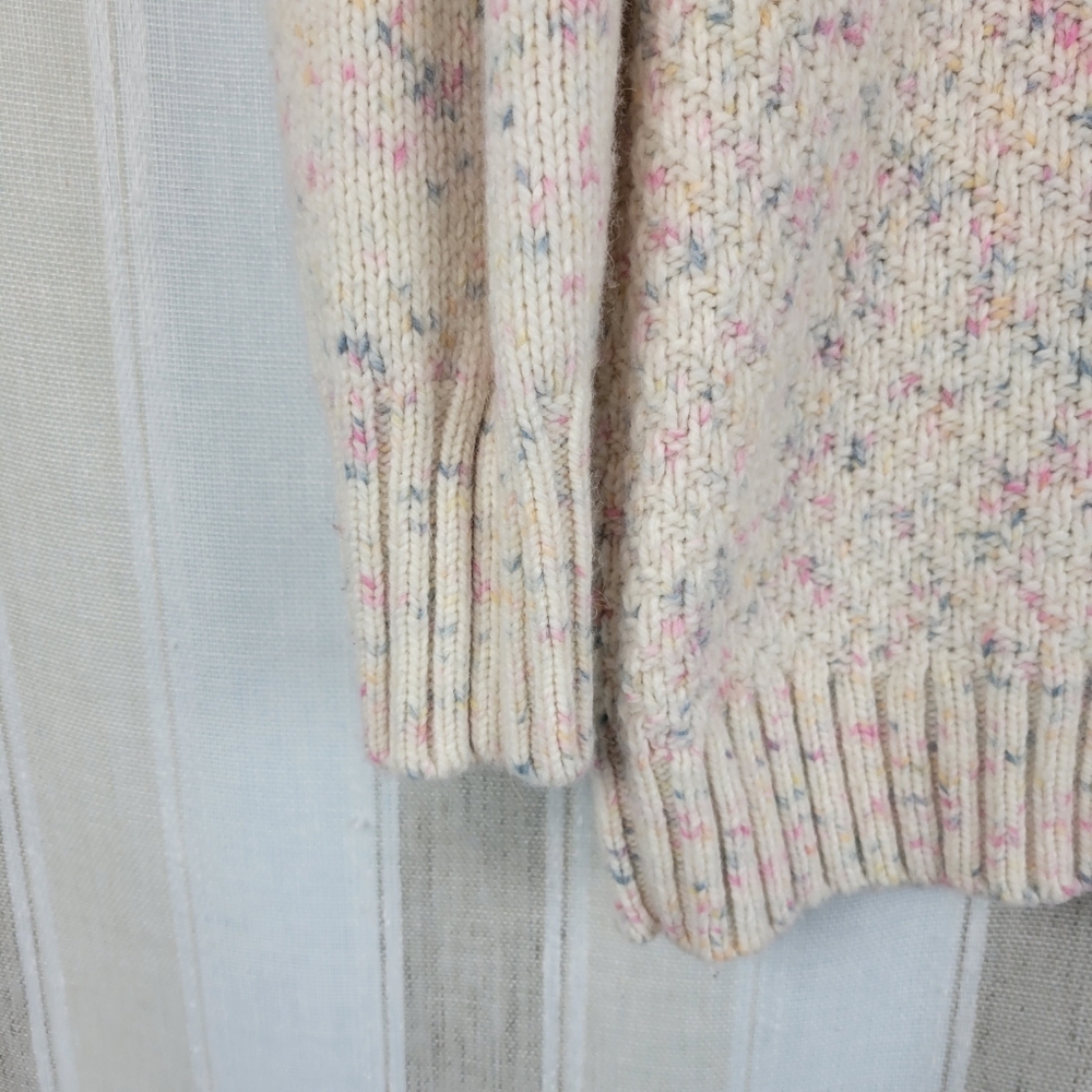 Gap Maternity Bobble Sleeve Crewneck‎ Sweater Confetti Cream Size Small - Picture 2 of 9